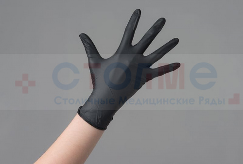 Перчатки нитриловые NitriMax, S, черный, 100 шт/упк
