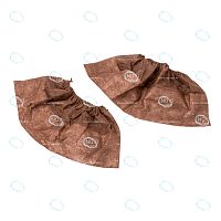 Бахилы 15см пл.42г/м2 с ламинированной подошвой на резинке (коричневые)